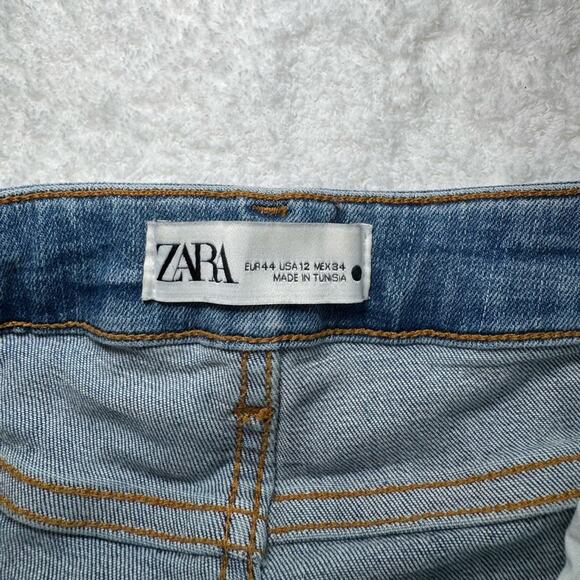 Zara Flare High Waisted Jeans Size 12 - Picture 7 of 10